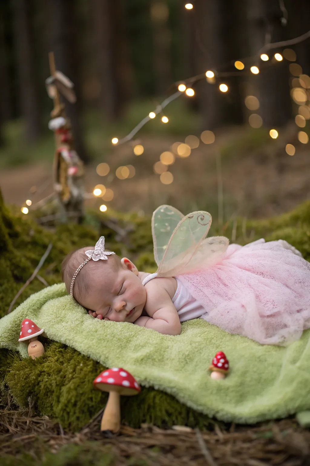 Step into a fairy tale with this enchanting newborn photoshoot idea 🌿✨
