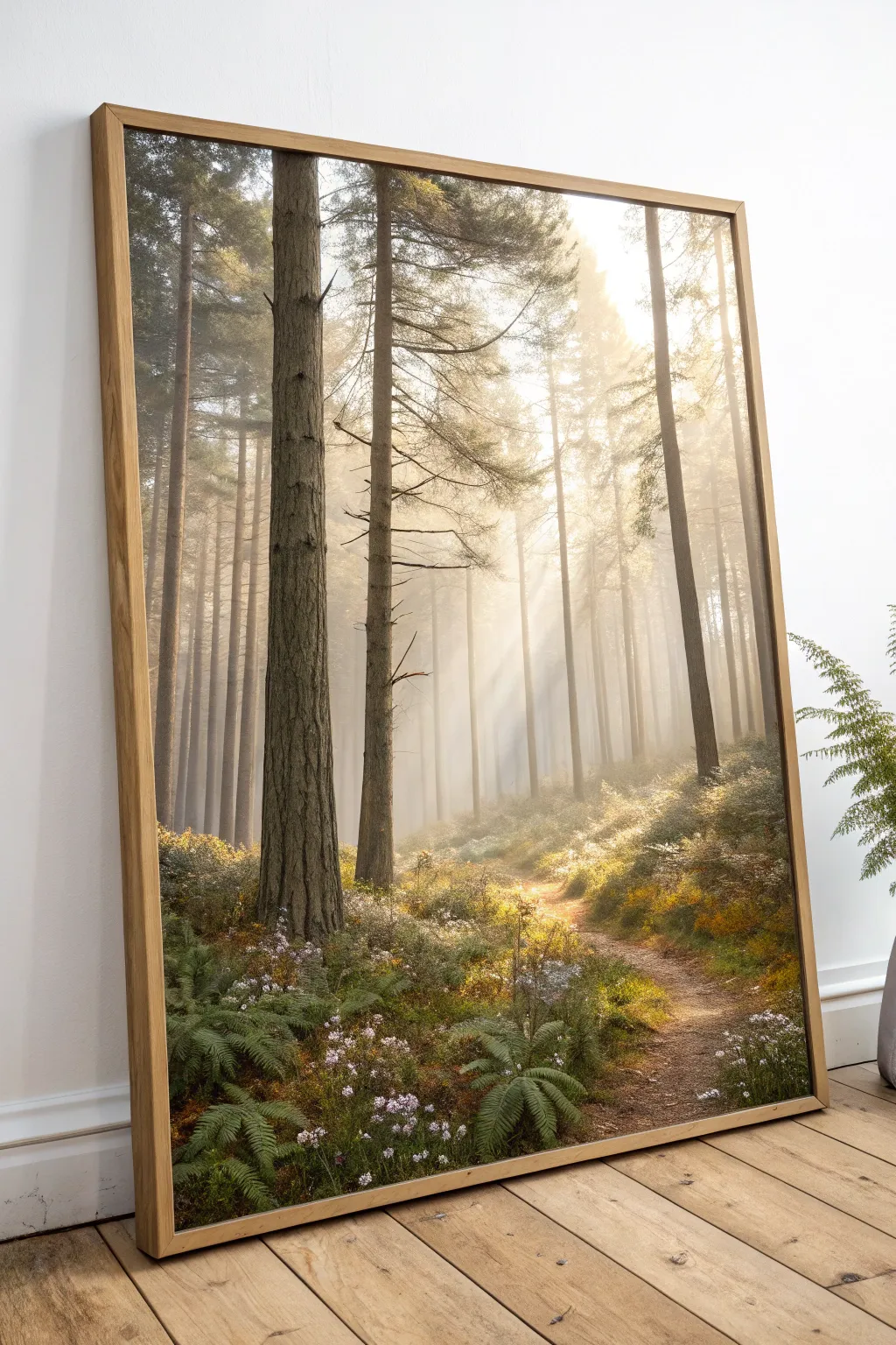 Step into a dream with this enchanting mystical forest painting, where light, shadow, and nature's beauty come together in perfect harmony.