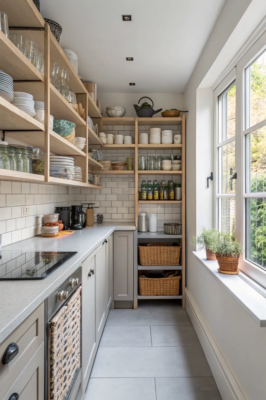Maximized kitchen space with creative vertical storage