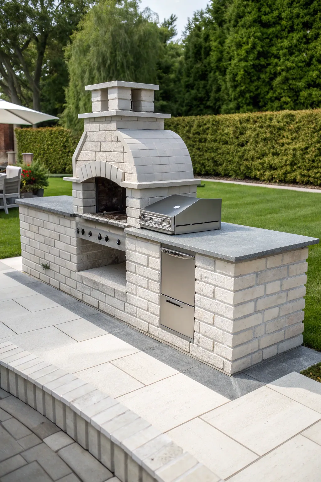 Elevate your outdoor space with a minimalist brick BBQ design that blends simplicity with modern elegance.