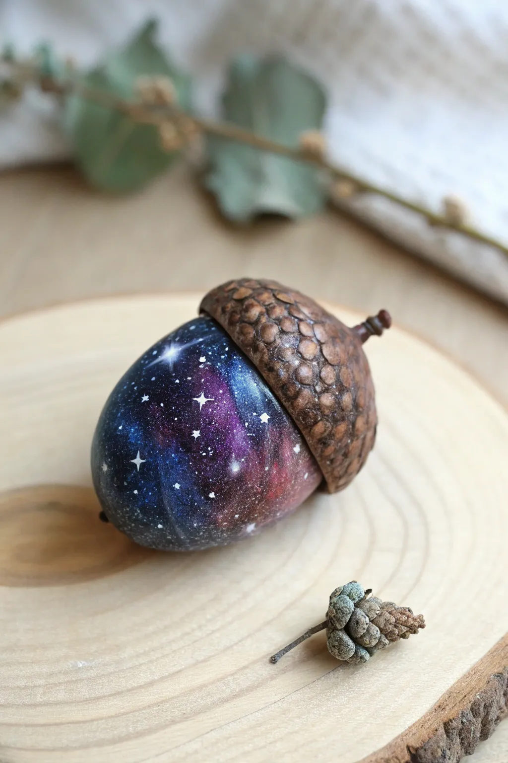 Transform your acorns into tiny galaxies and let them shine as unique decor pieces.