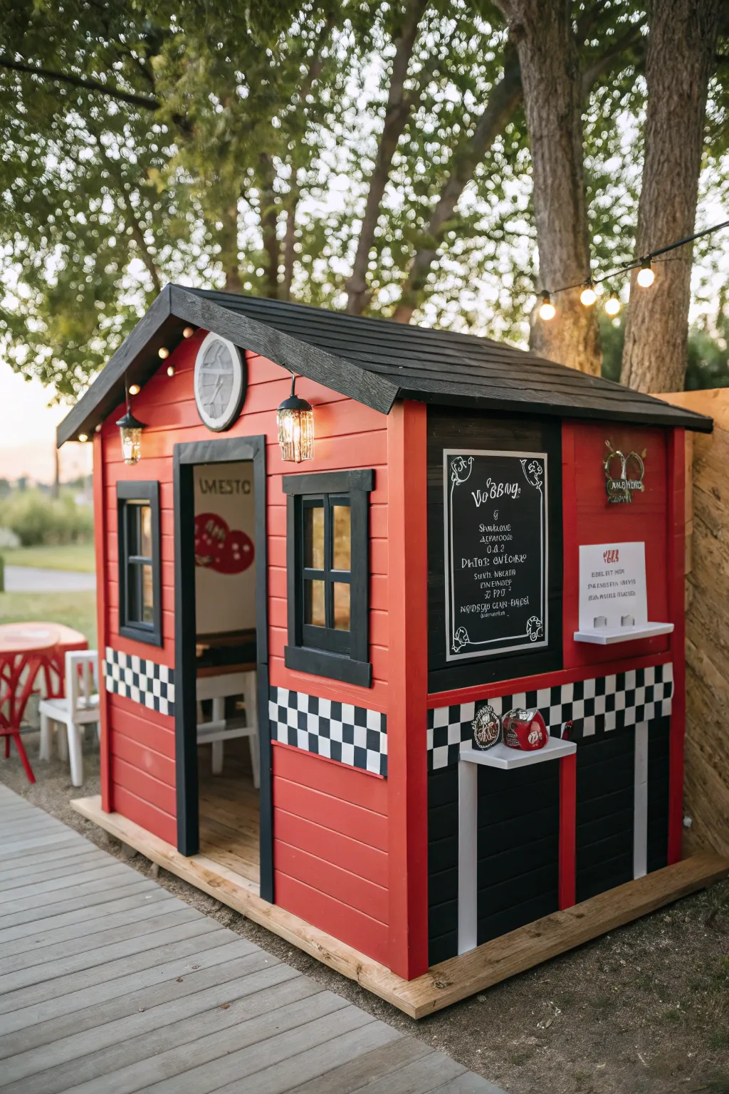 Step into nostalgia with this charming retro diner playhouse!