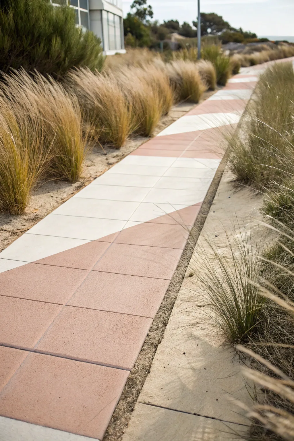 Elevate your walkway with the timeless elegance of a minimalist two-tone design.