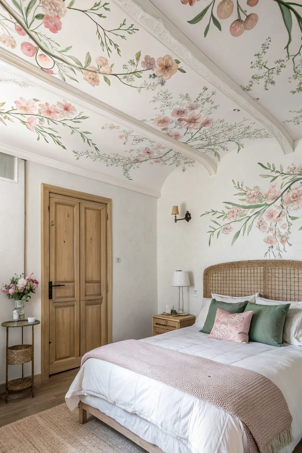 Transform your space with a canopy of delicate ceiling flowers and embrace the beauty of Scandinavian-Boho elegance.