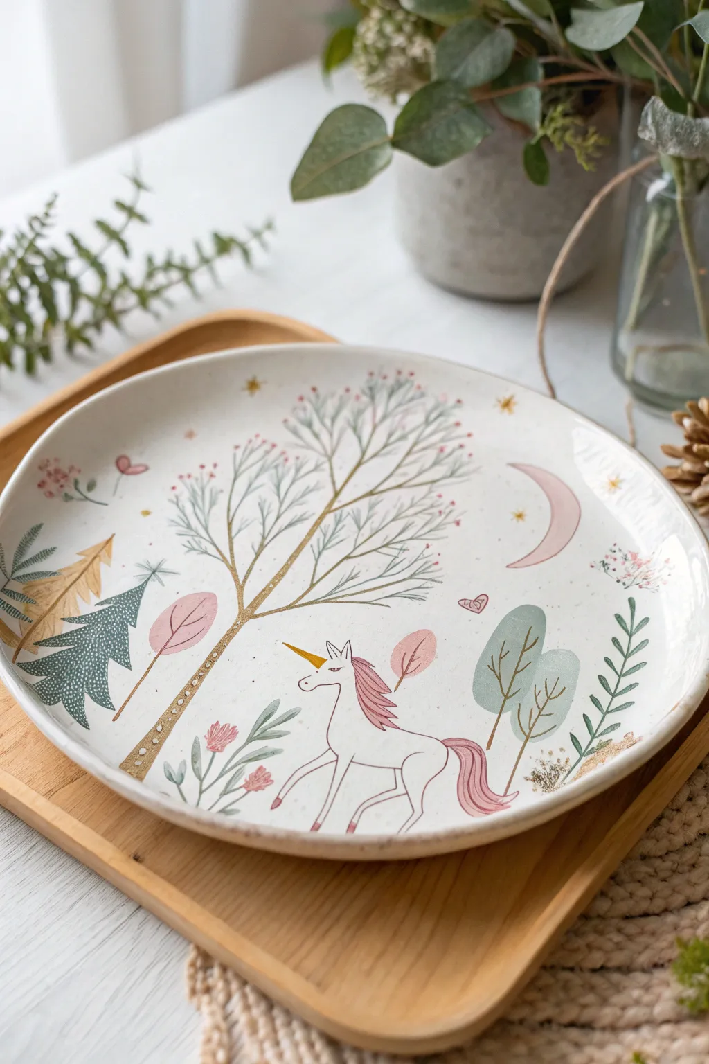 Step into a magical dining experience with enchanting plate designs.