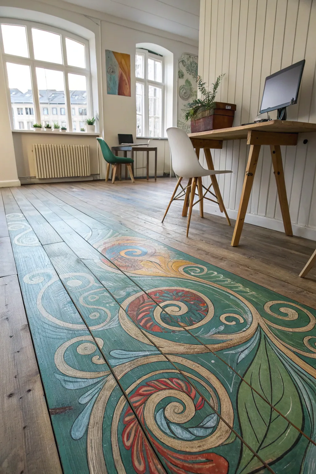 Step onto a masterpiece with abstract art floors that transform your space into a canvas of creativity.