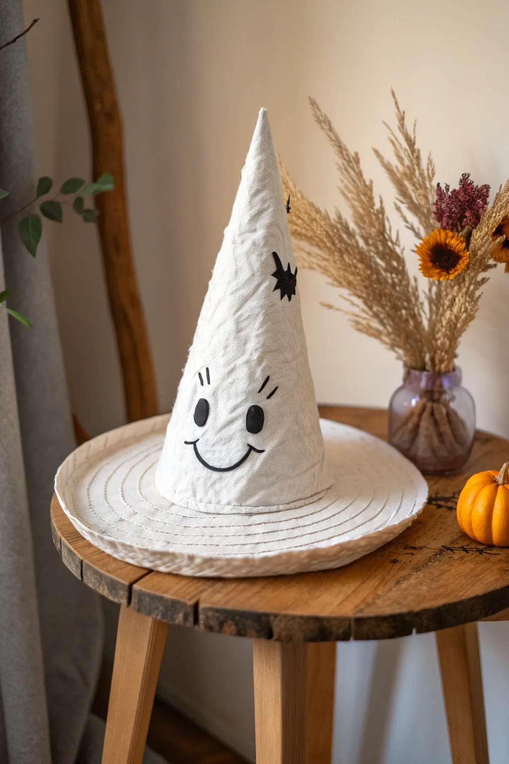 Add a playful twist to your Halloween decor with a charming, handcrafted witch hat that casts more smiles than spells!