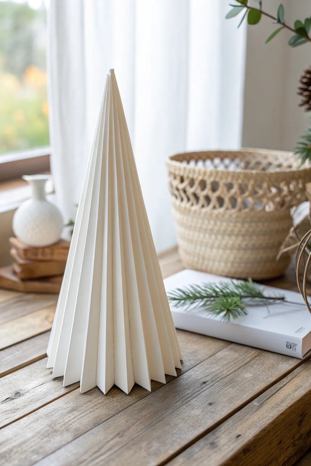 Elevate simplicity: A minimalist paper tower that speaks volumes in elegance and design.