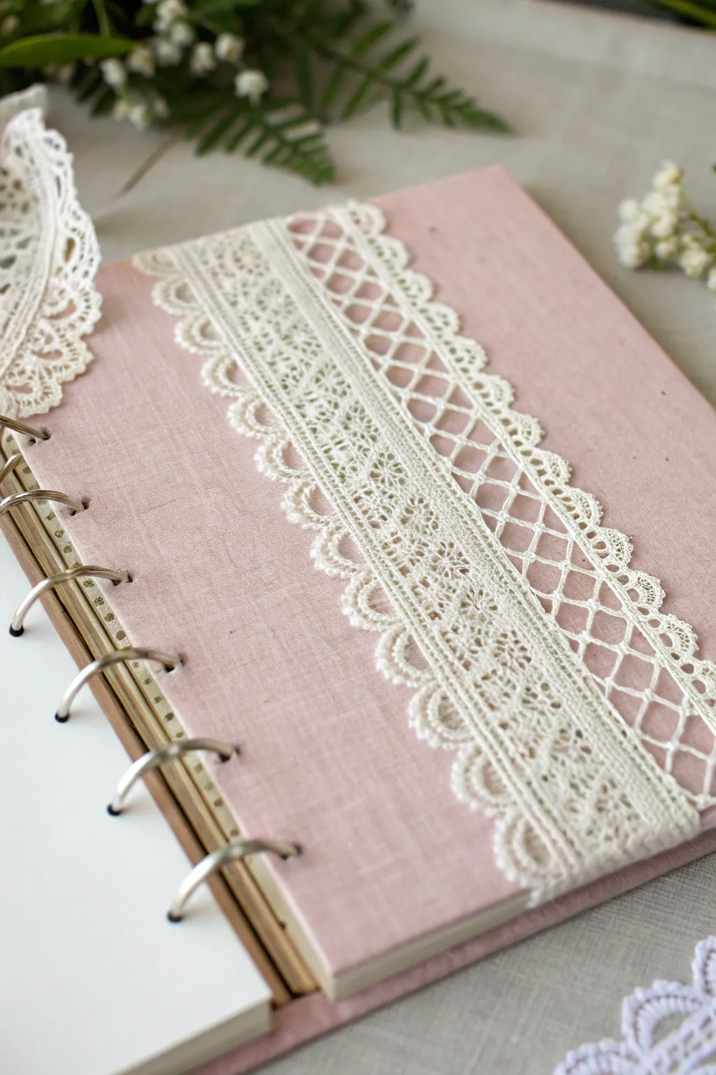 Embrace Parisian elegance with delicate lace textures in your scrapbook designs.