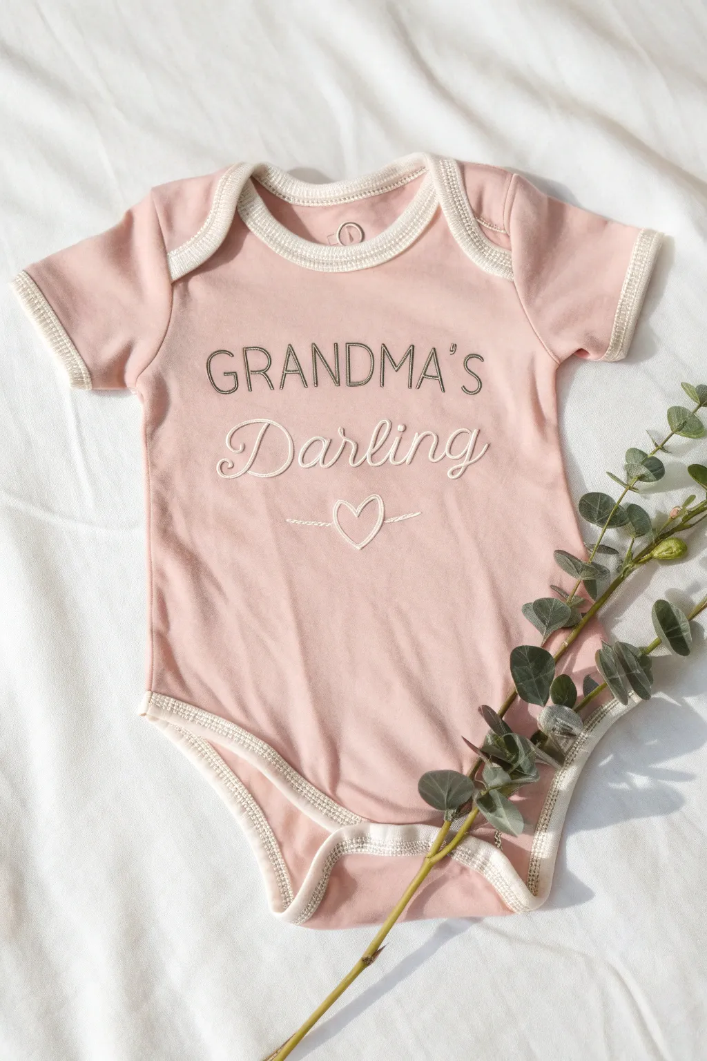 Celebrate family connections with a lovingly crafted onesie that speaks from the heart: 'Grandma's Darling.'