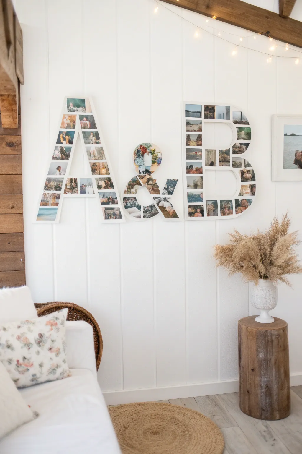 Capture memories with a personalized letter collage that spells love.