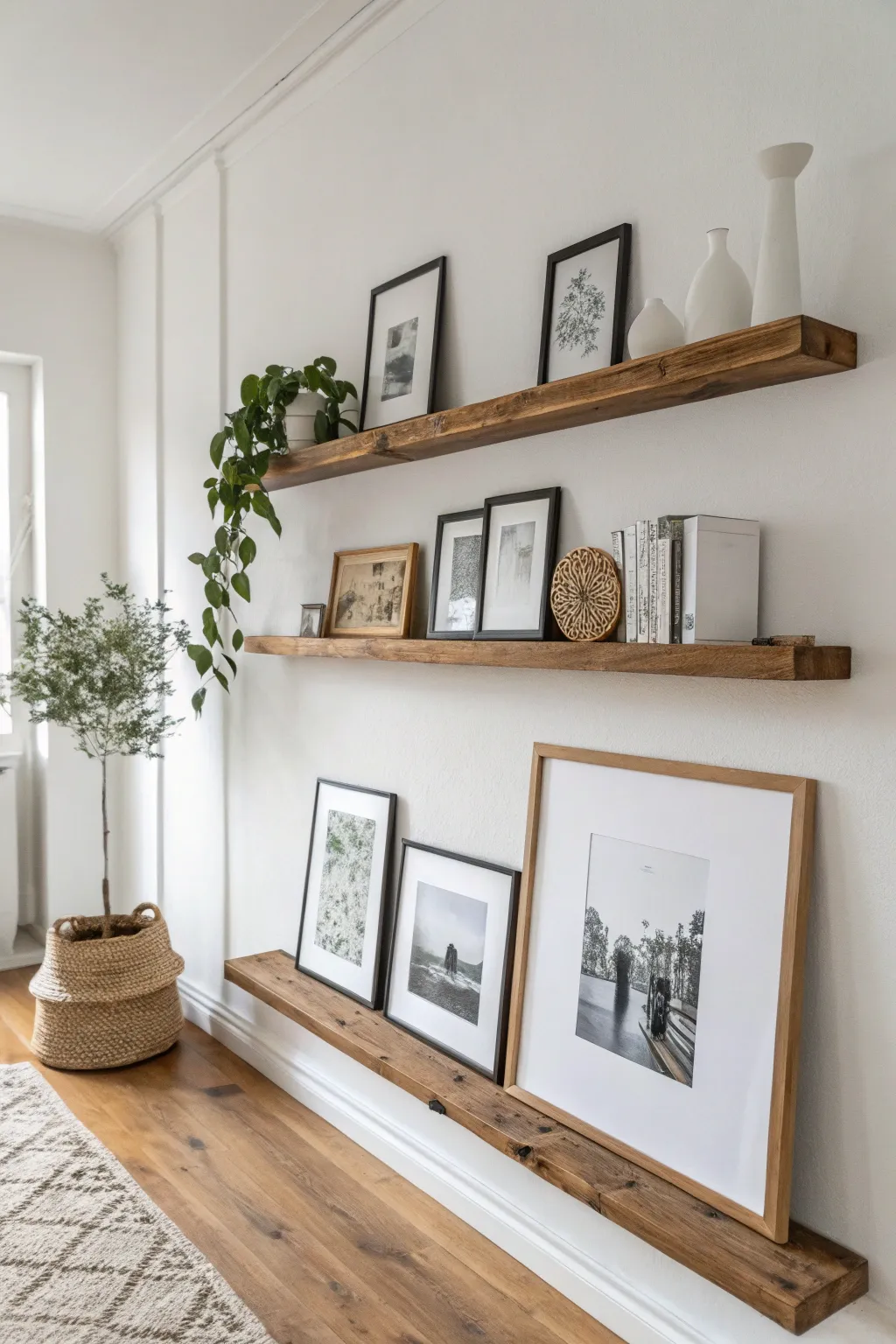 Elevate your home decor with a versatile picture ledge that allows effortless frame swaps for a fresh look every time.