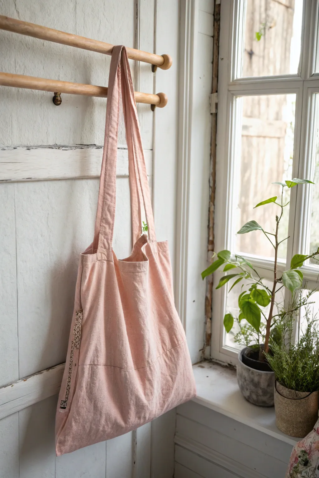 Chic and eco-friendly: the perfect pink tote for your sustainable style.
