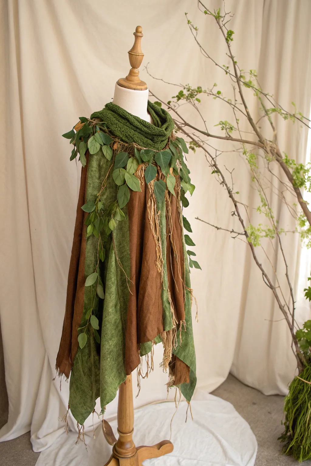 Embrace the beauty of new beginnings with this boho-inspired plant costume, perfect for a subtle and stylish Halloween transformation.