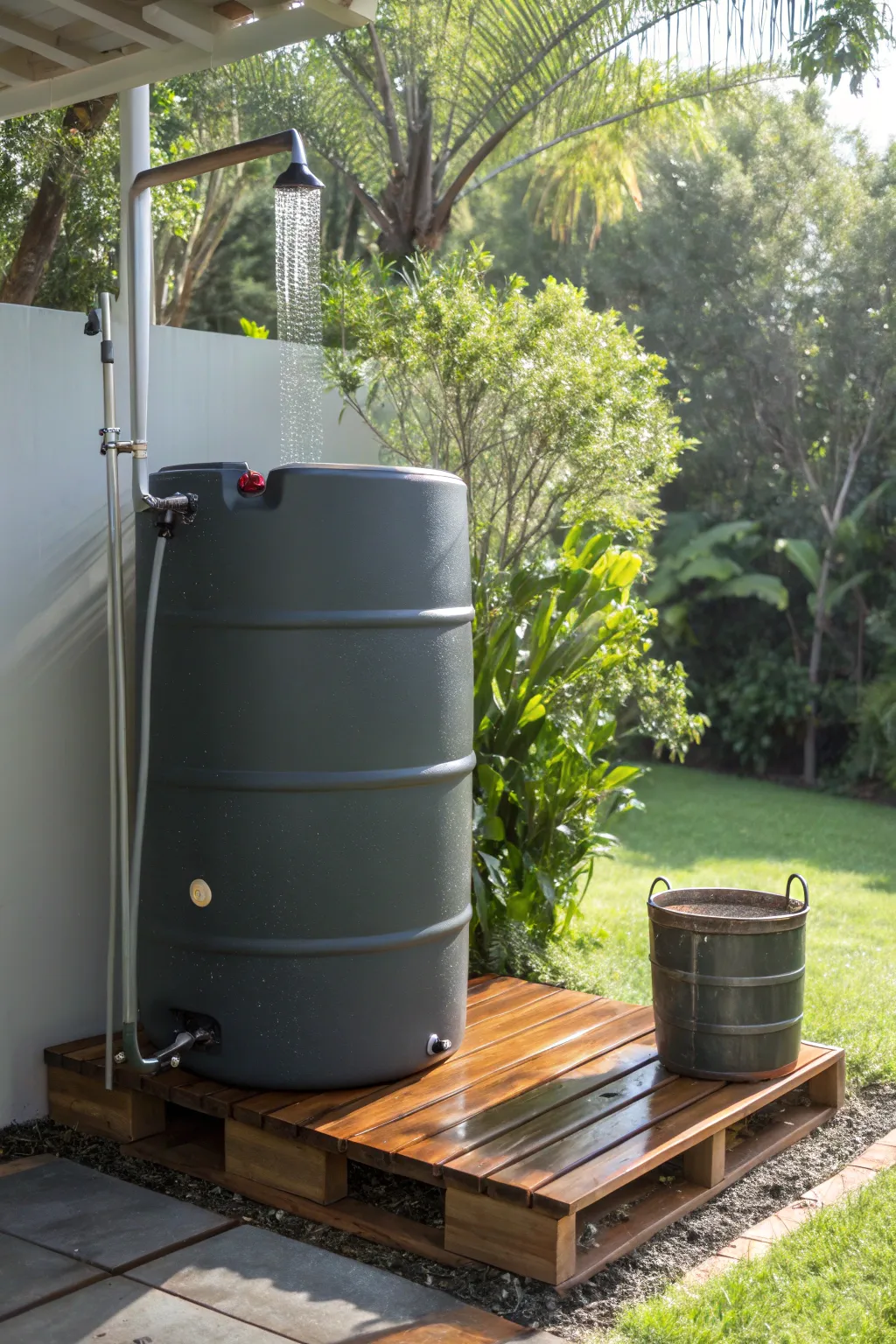 Transform your garden with a stylish and functional outdoor shower station.