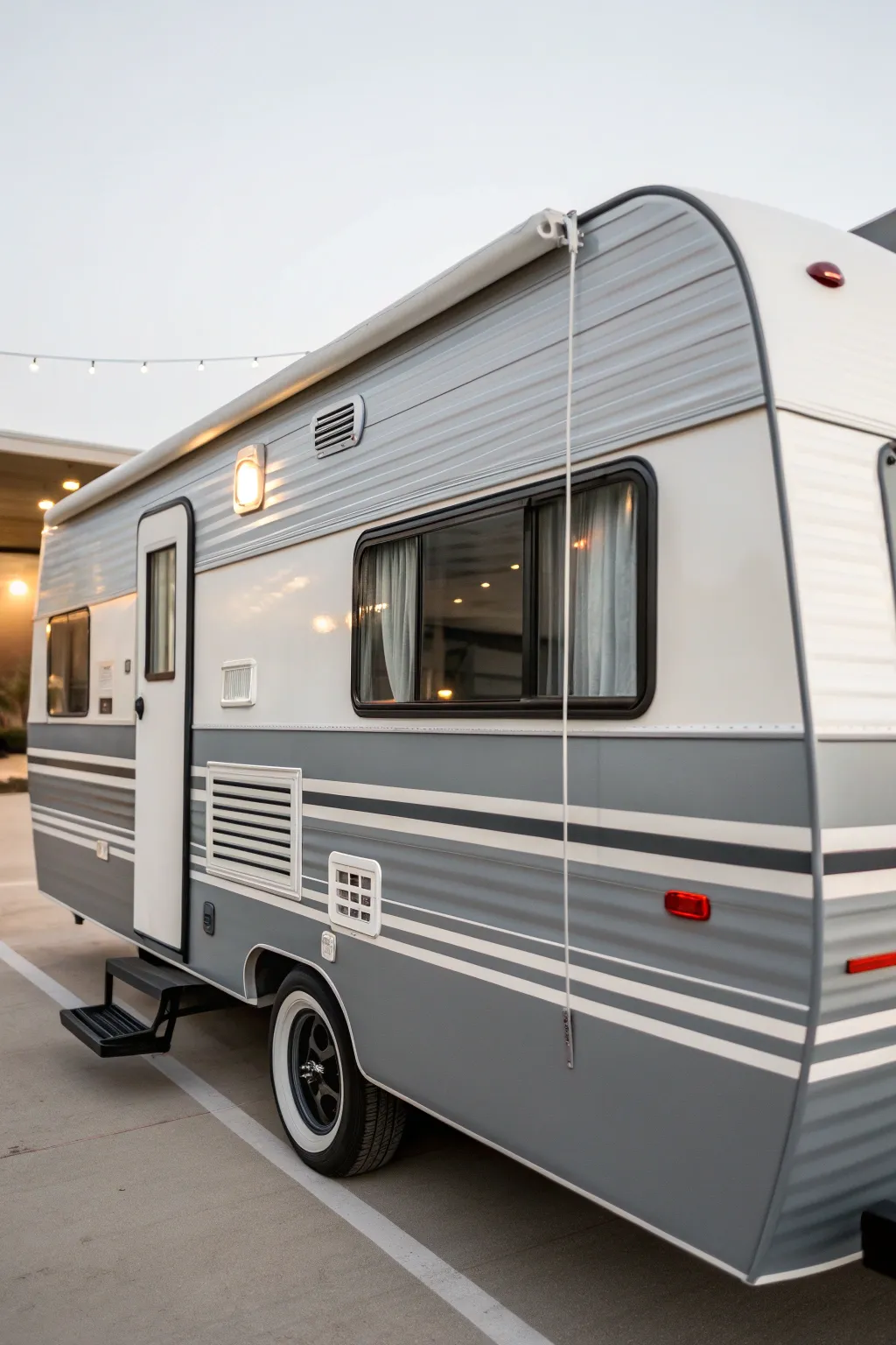 Elevate your camper's style with minimalist lines and subtle hues for a chic, streamlined look.