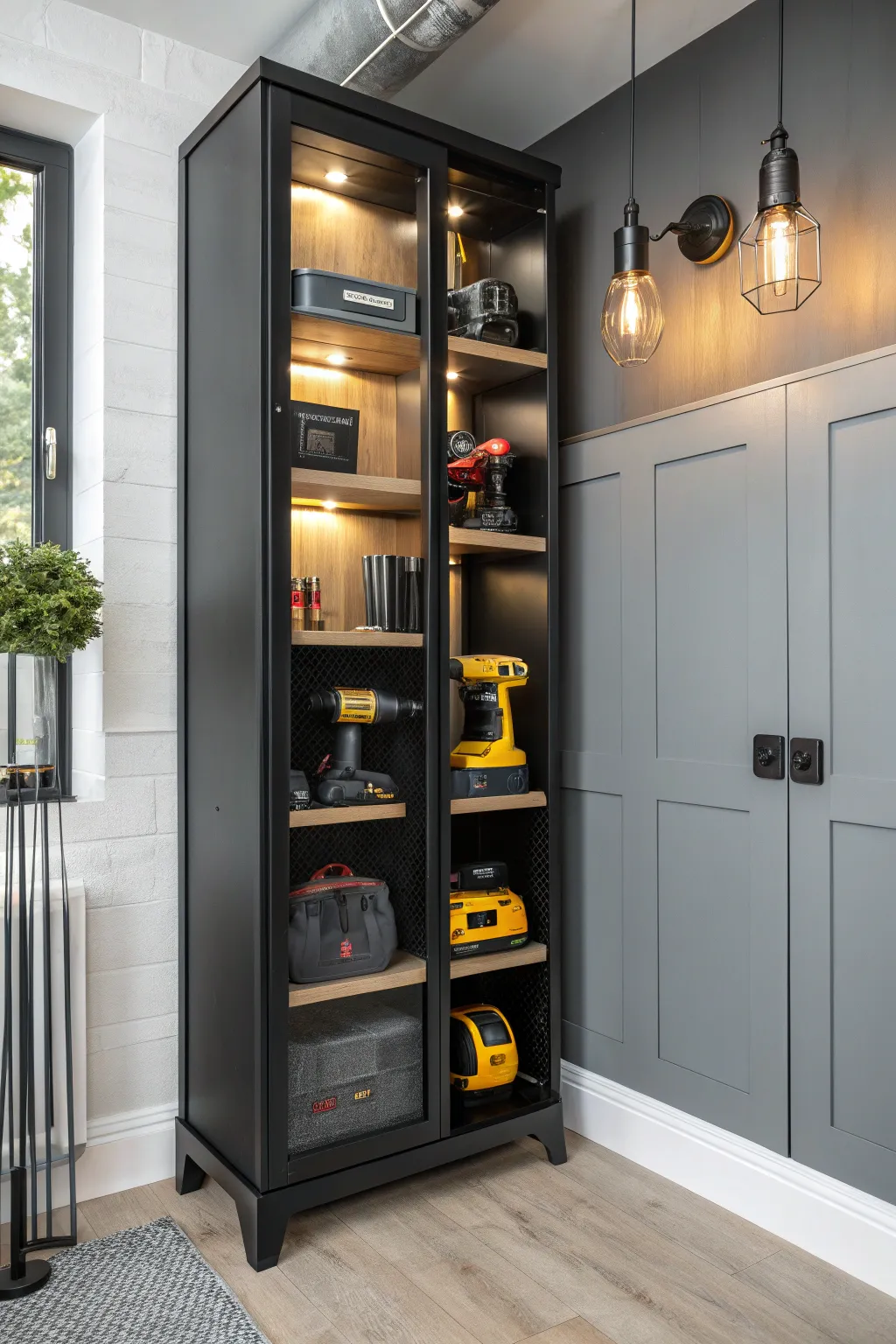 Elevate your workspace with this stylish vertical storage solution that transforms clutter into sleek efficiency.