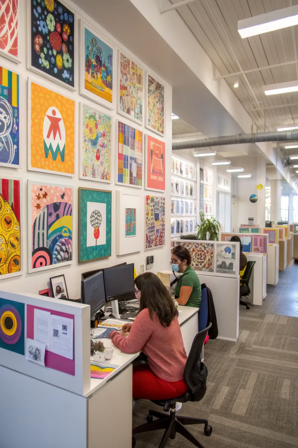 A mini gallery wall adds a touch of personality and inspiration.