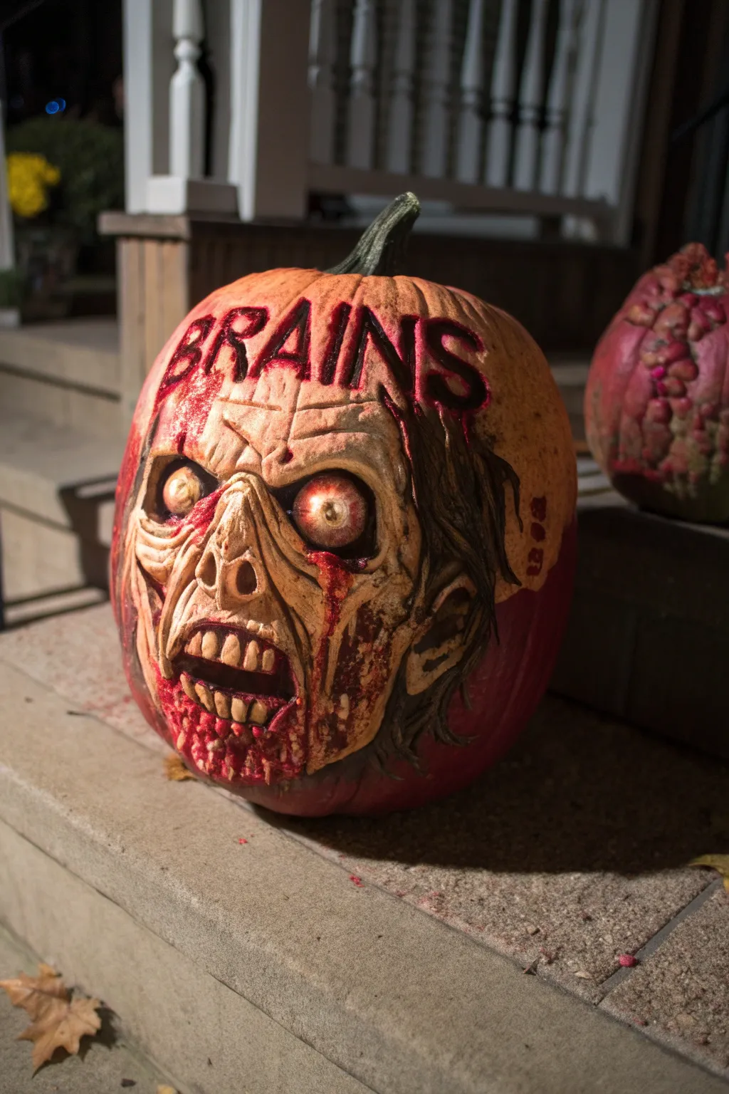 Bring the undead to life with this zombified pumpkin masterpiece!
