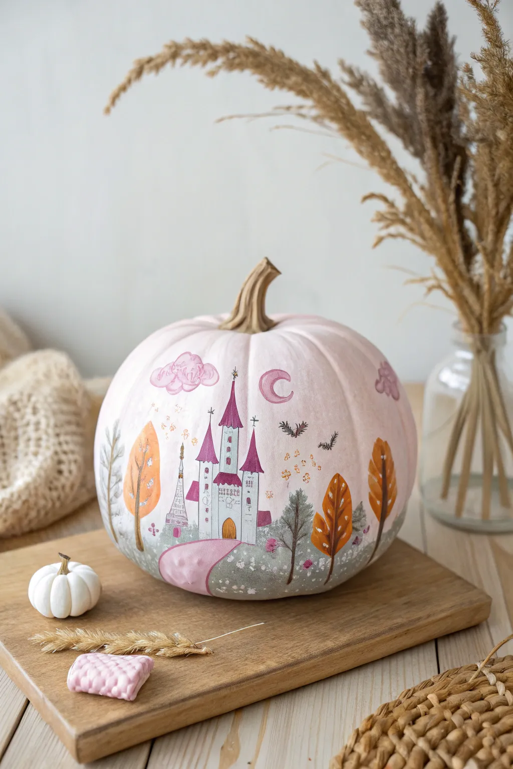 Transform ordinary pumpkins into enchanting fairytale dreams with delicate, hand-painted scenes.