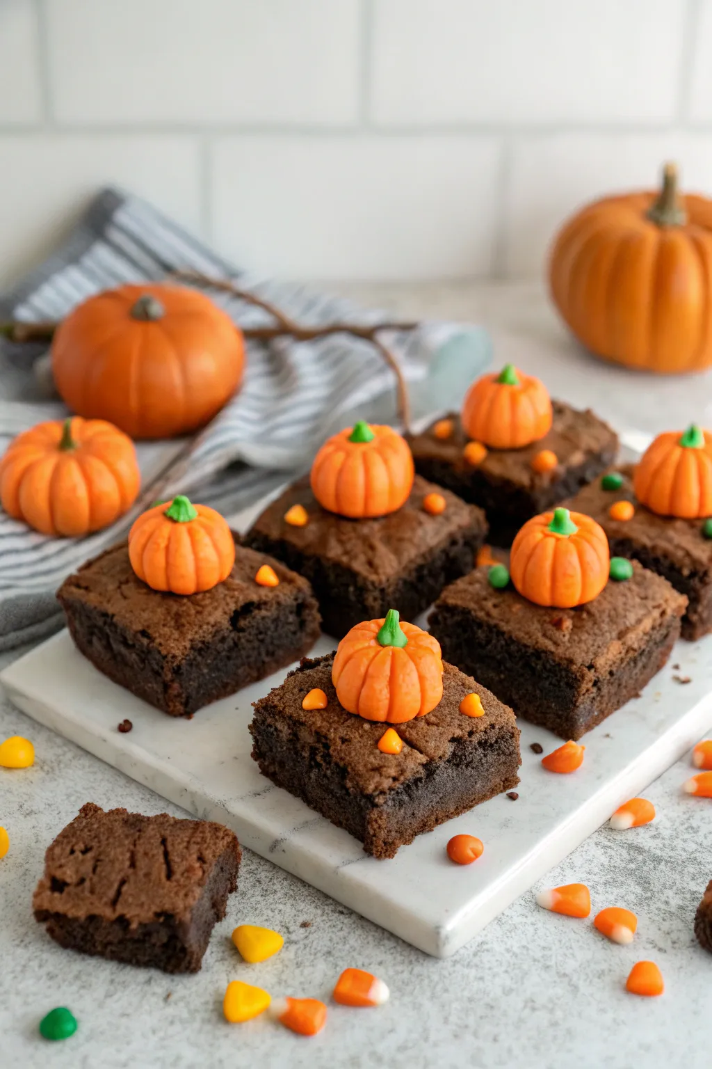 Pumpkin patch brownies that are a sweet and festive treat.