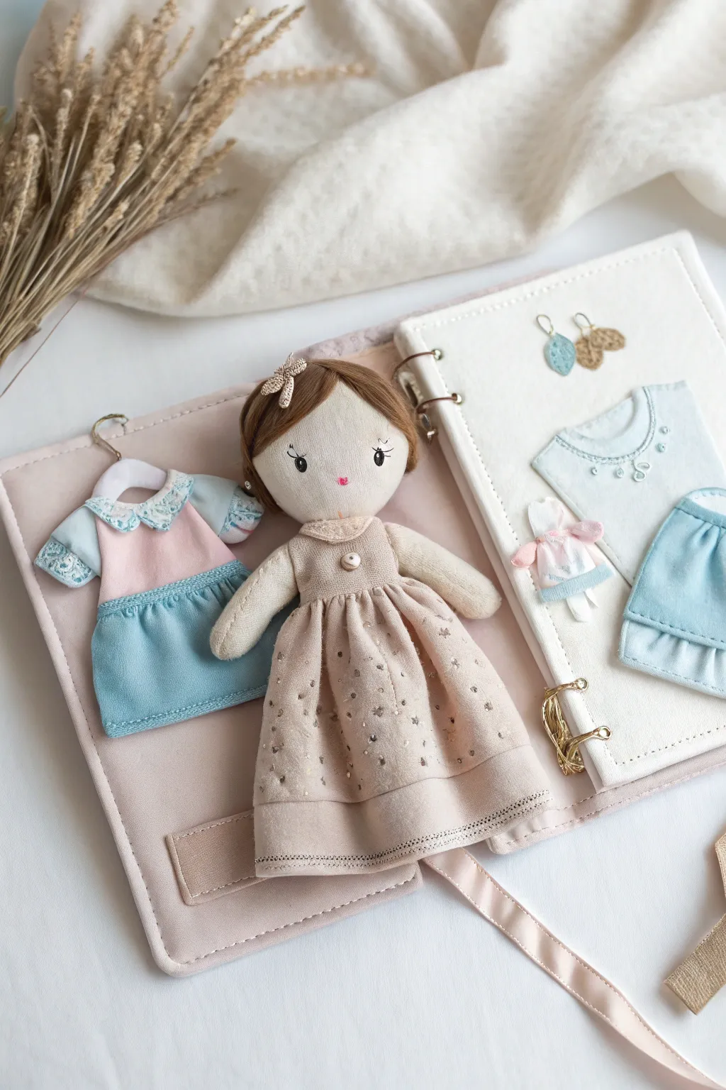 Unleash your inner stylist with this charming dress-up doll quiet book page!