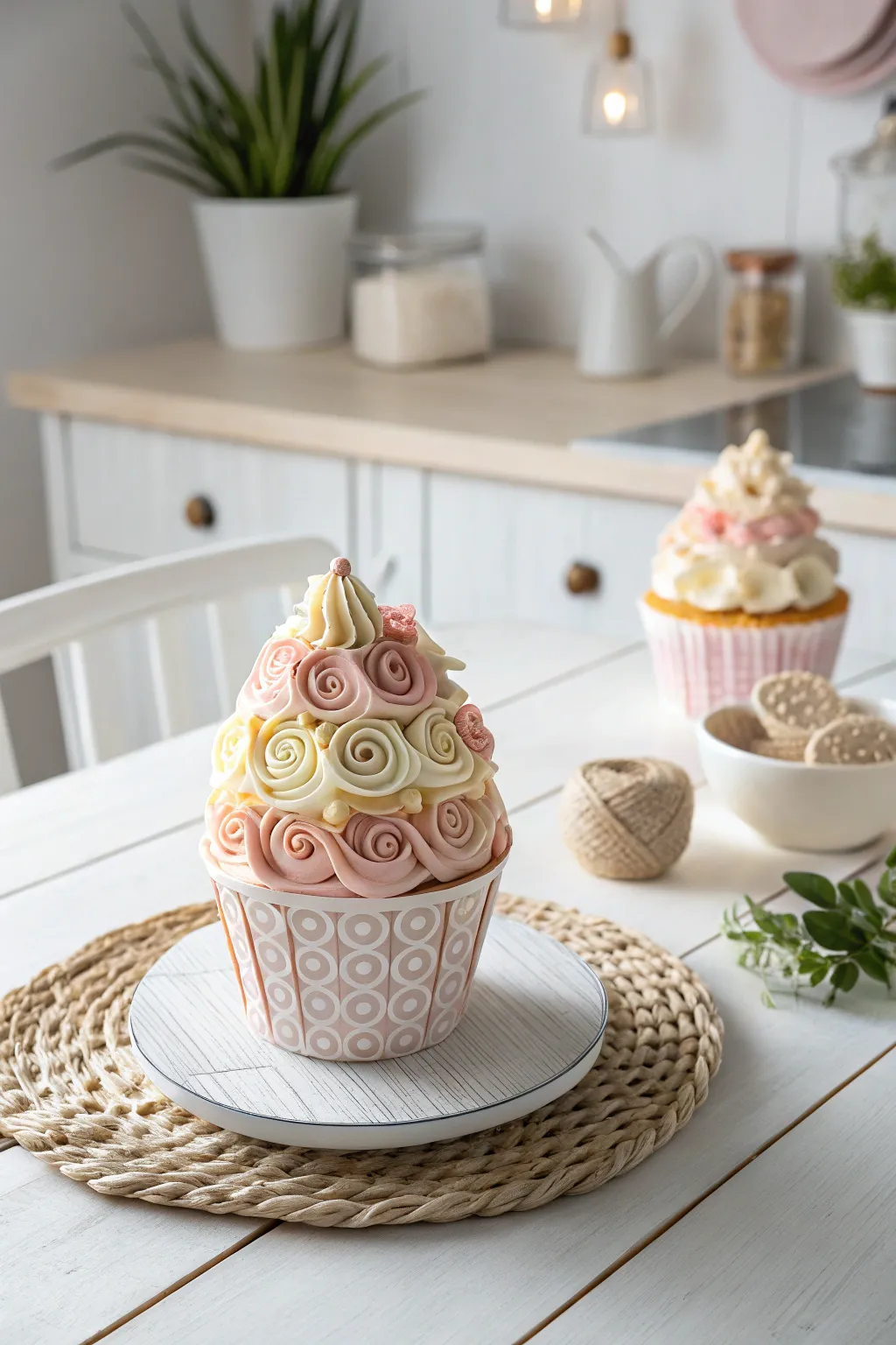 Whimsical Sweetness: A charming quilled cupcake to add a touch of fun to your kitchen decor!