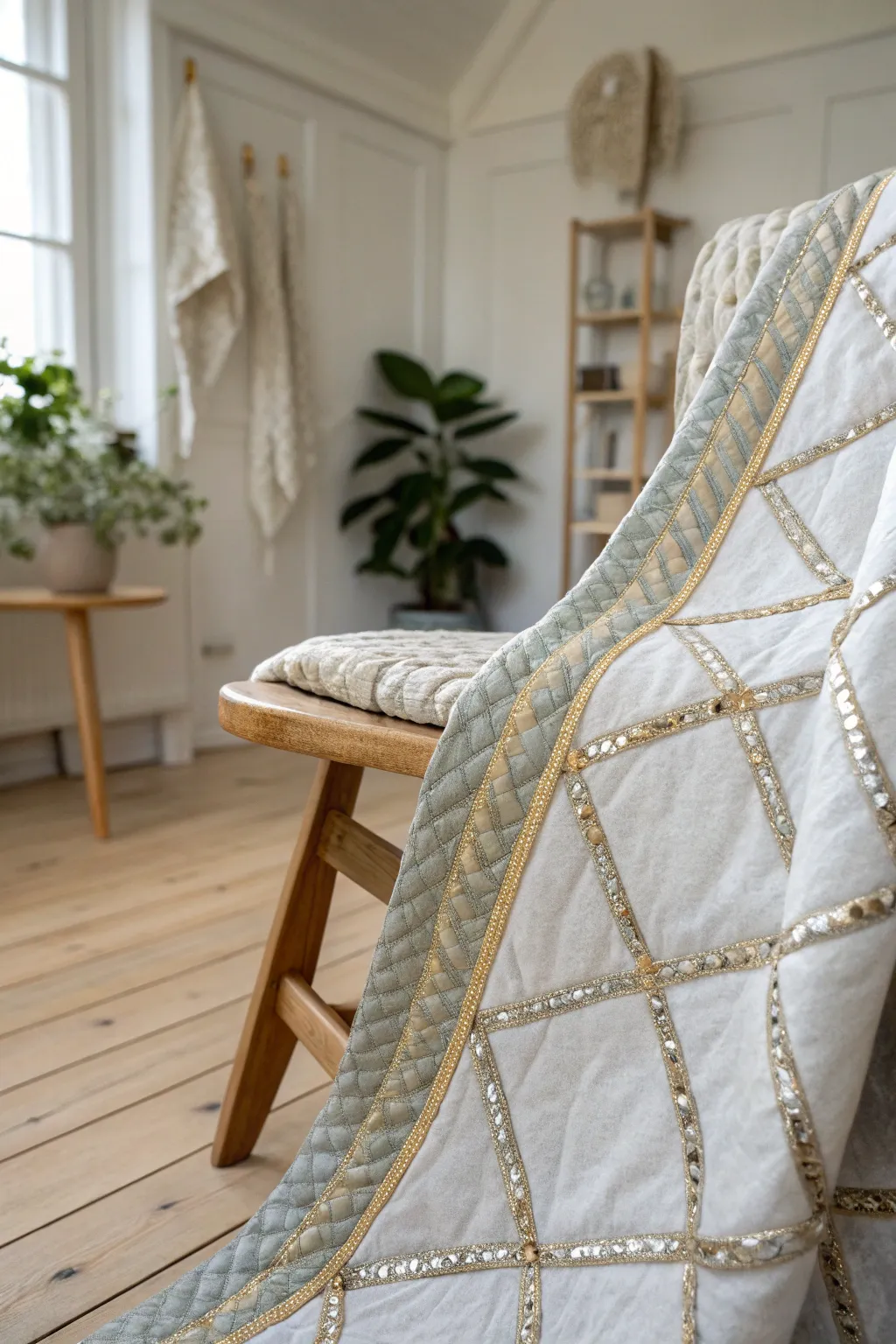Add a touch of glamour to your quilt with shimmering metallic threads.