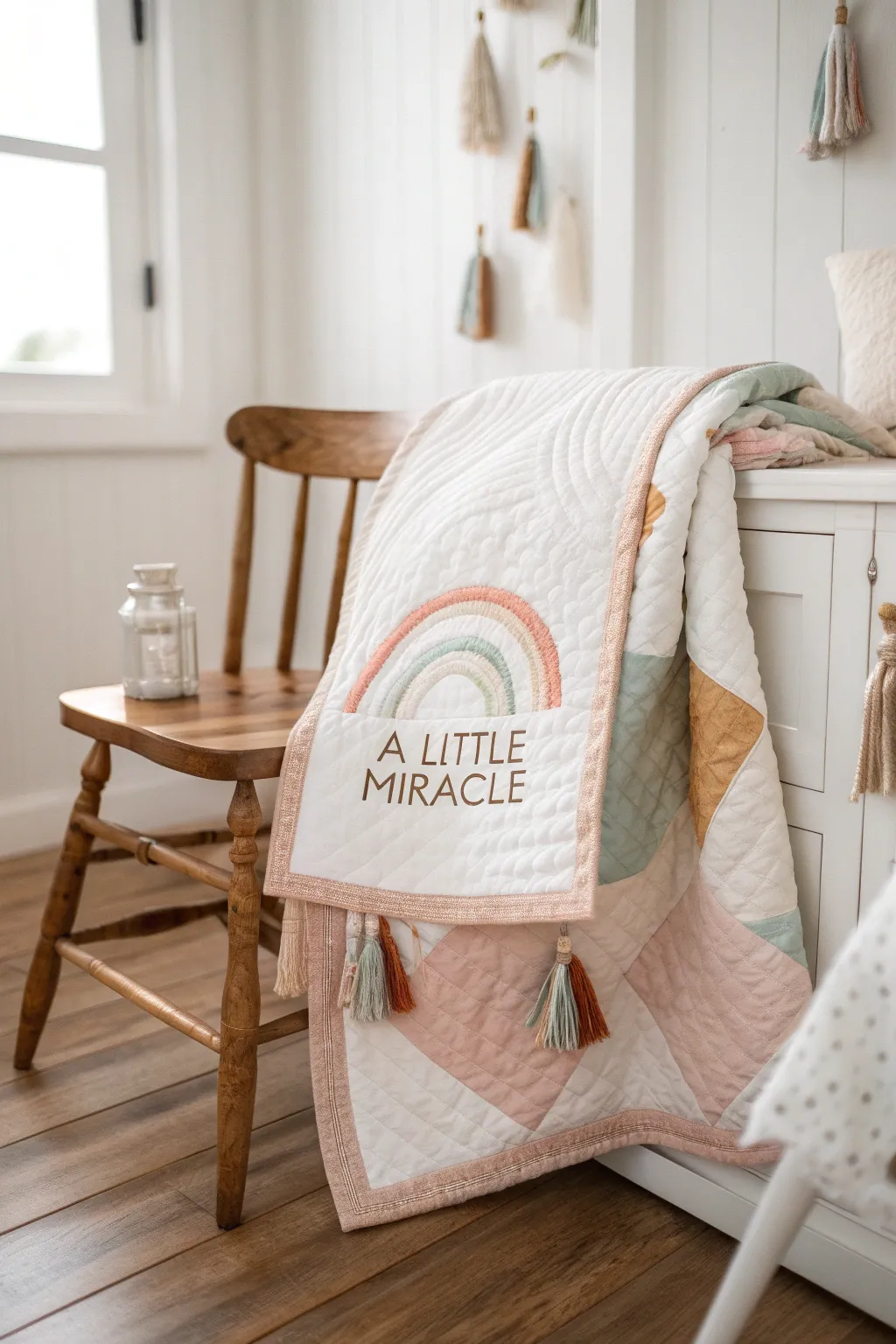 Celebrate the arrival of your little miracle with a handcrafted quilt that whispers love and warmth.