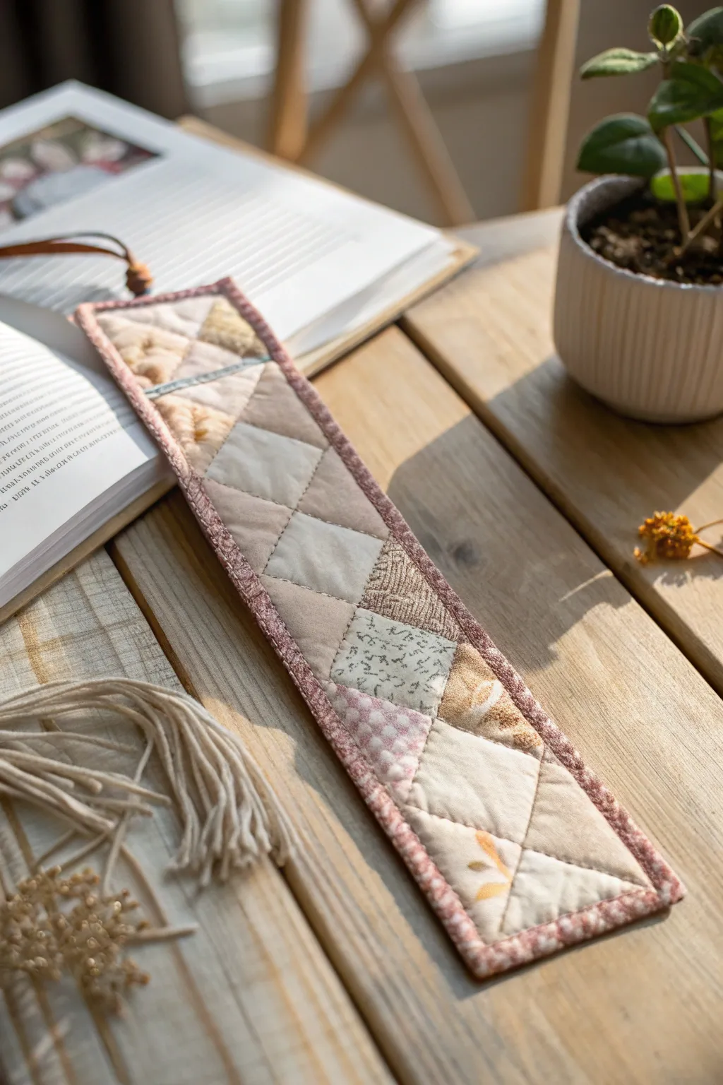 Elevate your reading experience with an artisanal quilted bookmark—where minimalism meets boho charm.