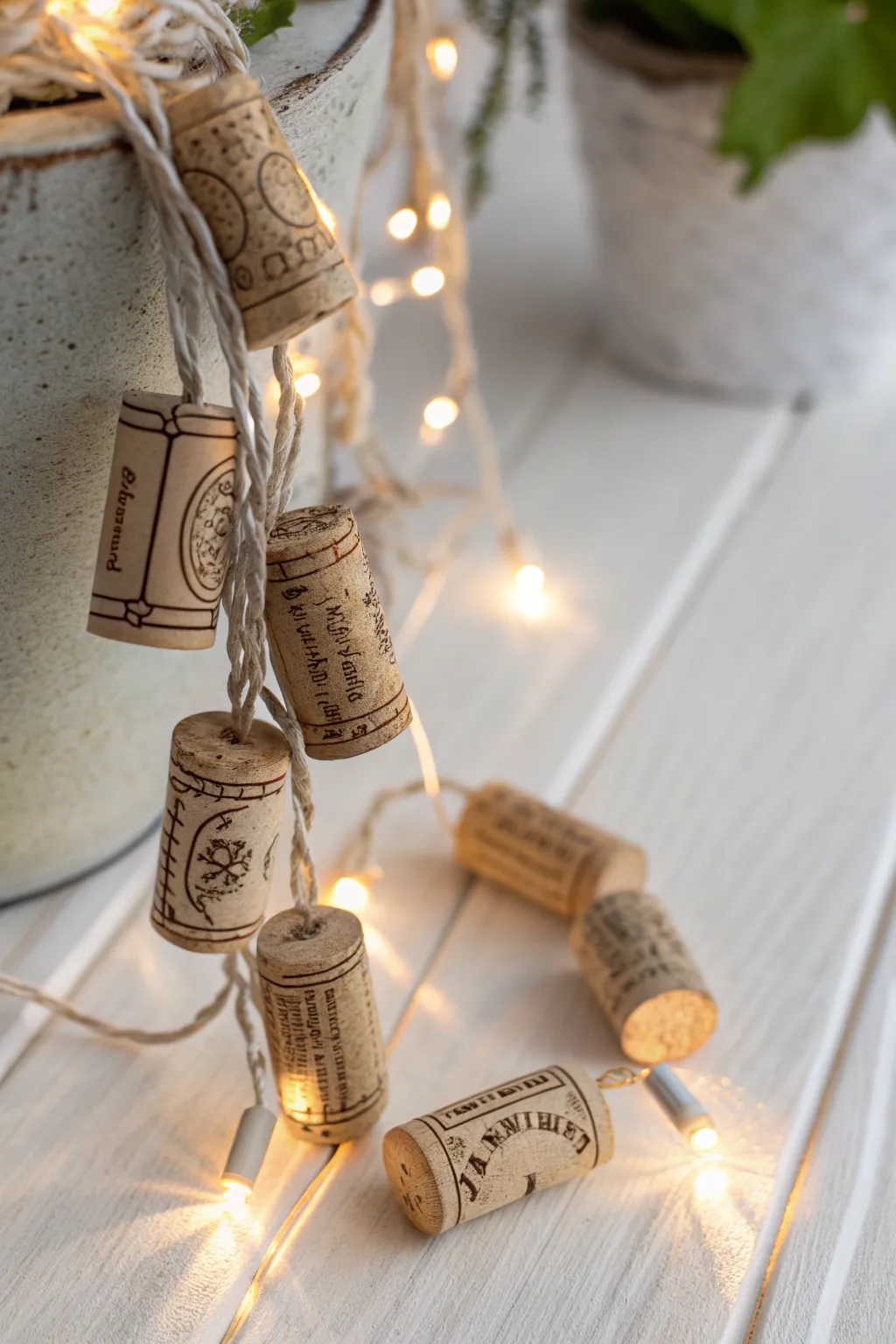 Transform your space with the warm glow of a DIY wine cork light garland, where simplicity meets sustainability.