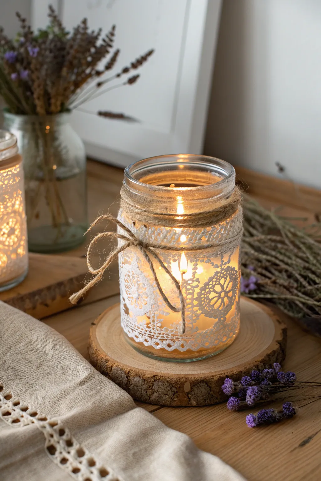 Illuminate your space with the simple elegance of DIY glass jar candle holders.