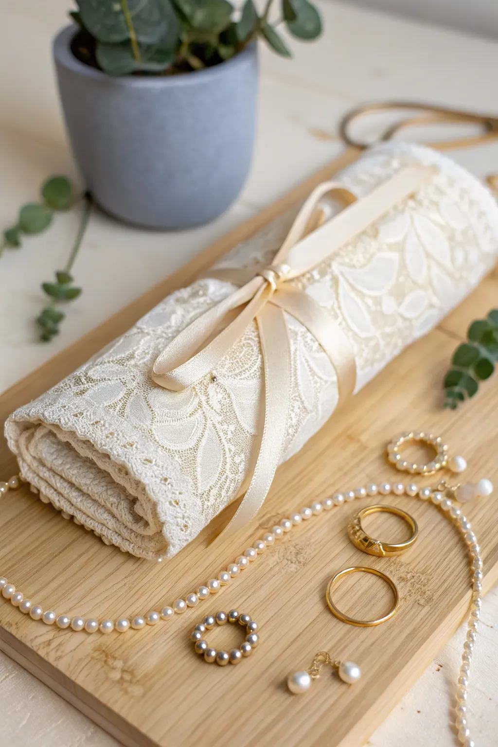 Transform your cherished memories into lasting elegance with a handmade jewelry roll from your wedding dress.