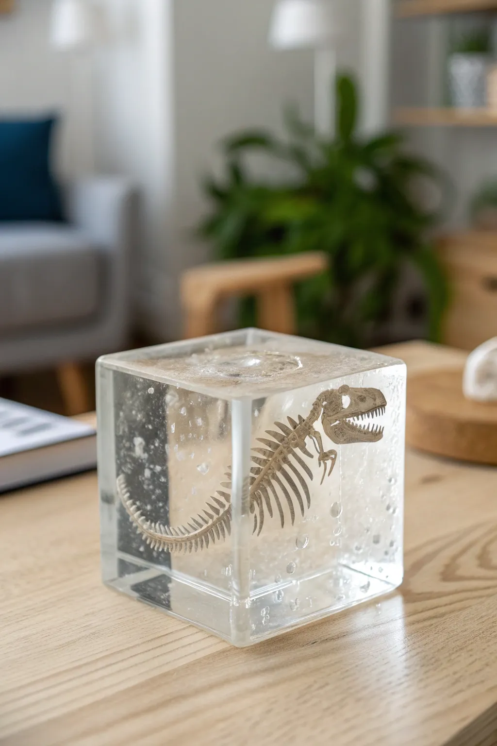 Discover the beauty of history captured in resin with this stunning fossil replica.