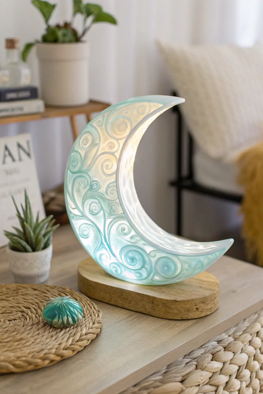 Illuminate your space with the calming glow of a resin moonlight nightlight. 🌙✨