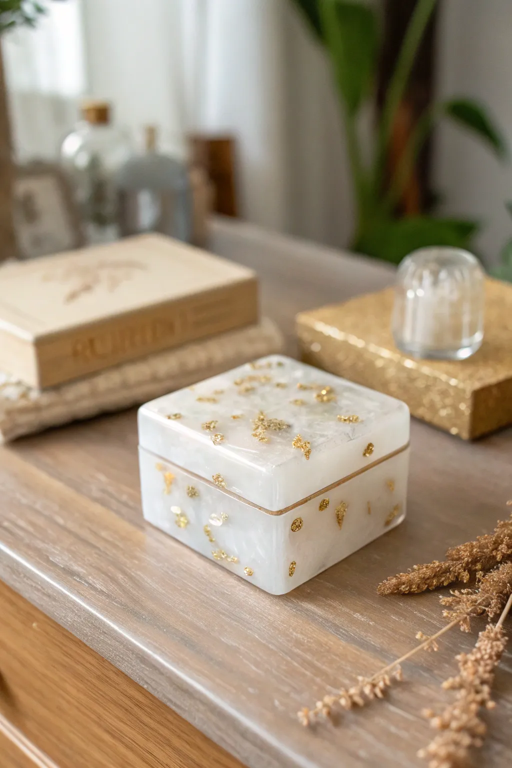 Elevate your space with a touch of luxury—discover the beauty of metallic accents in resin art.