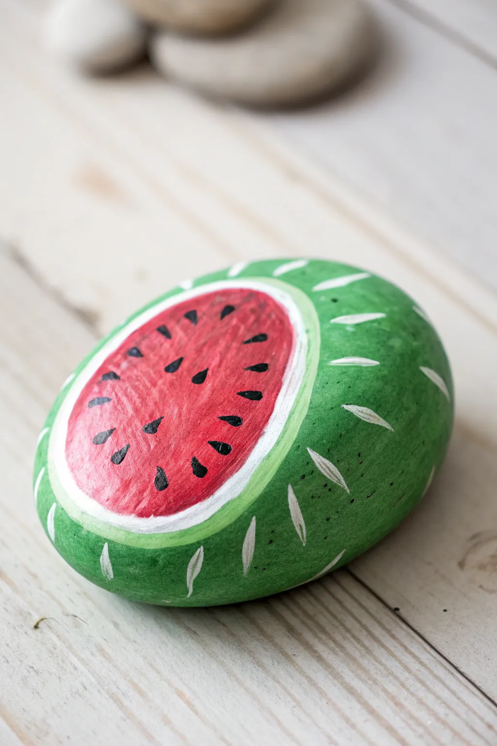 Add a splash of color to your kitchen with charming fruit-themed rock art!