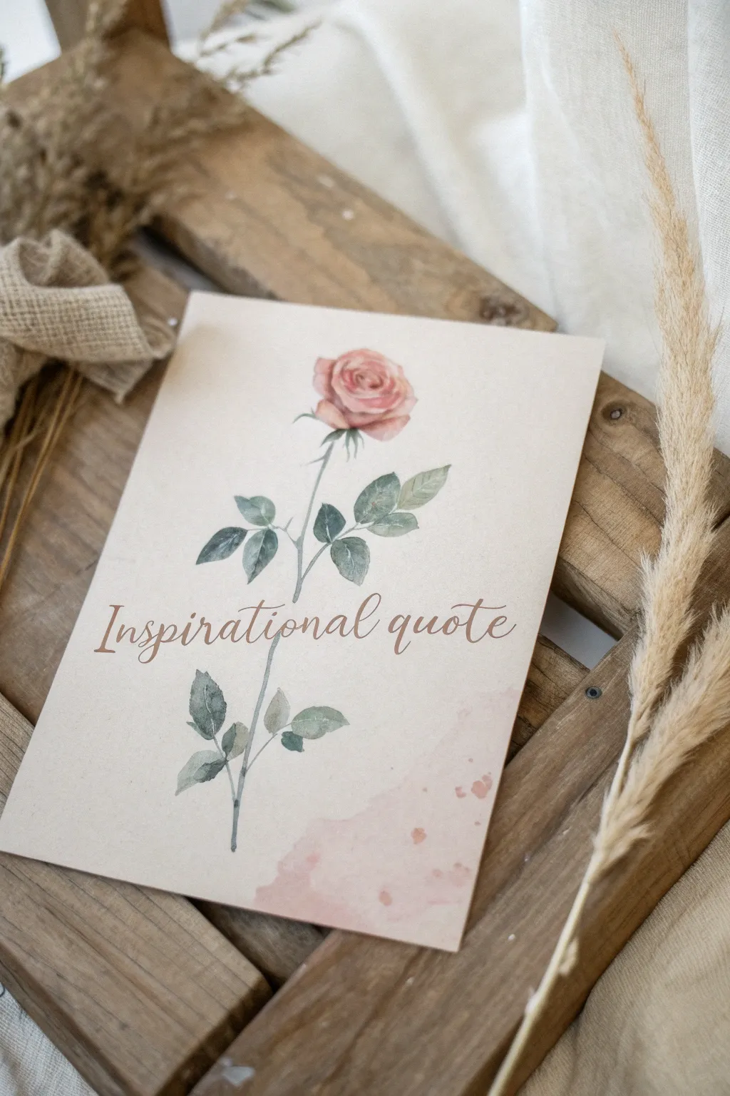 Embrace the beauty of simplicity with this rose painting, where words and art come together to inspire.