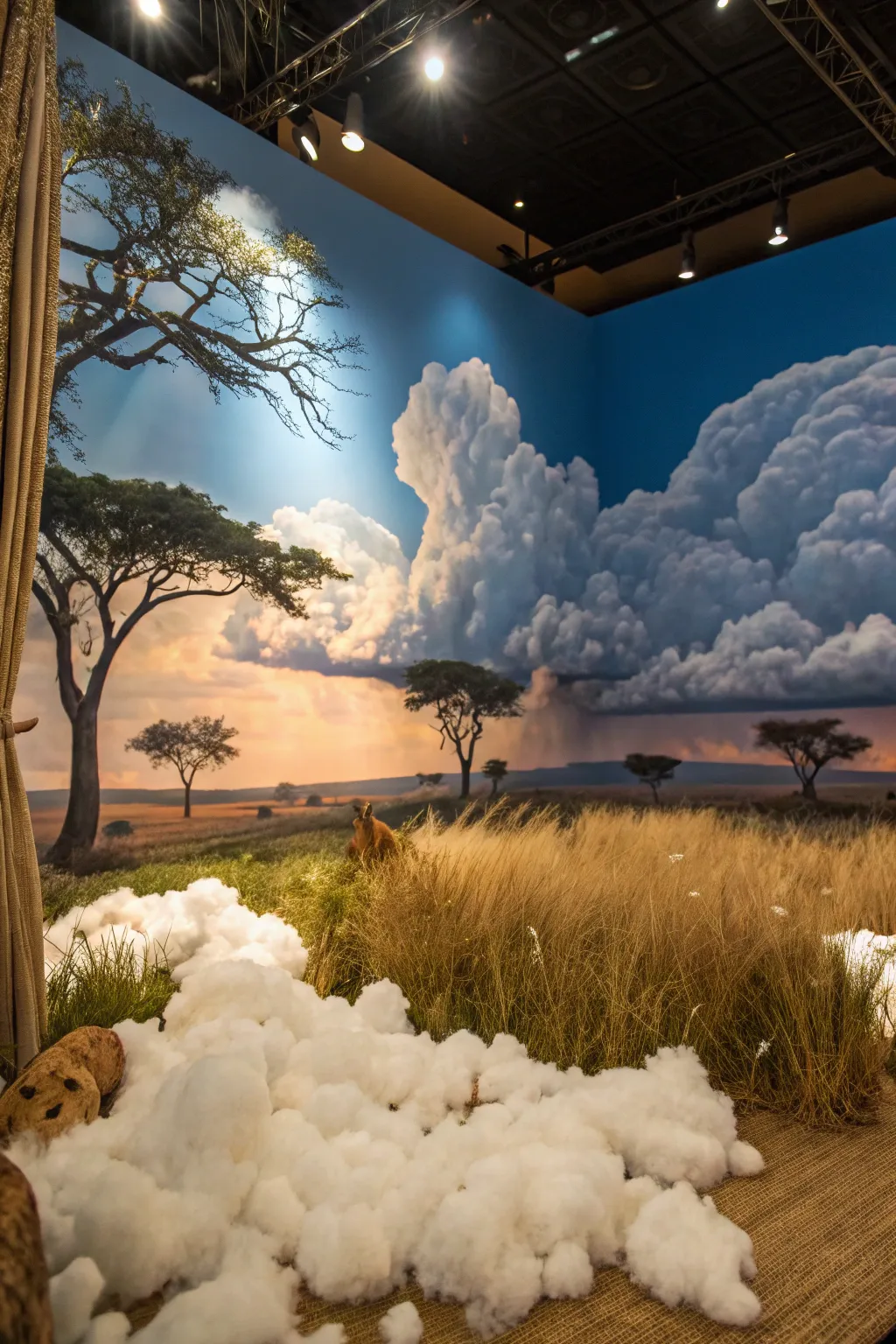Transform your diorama with crafted clouds—bring the sky to life with artistic flair.