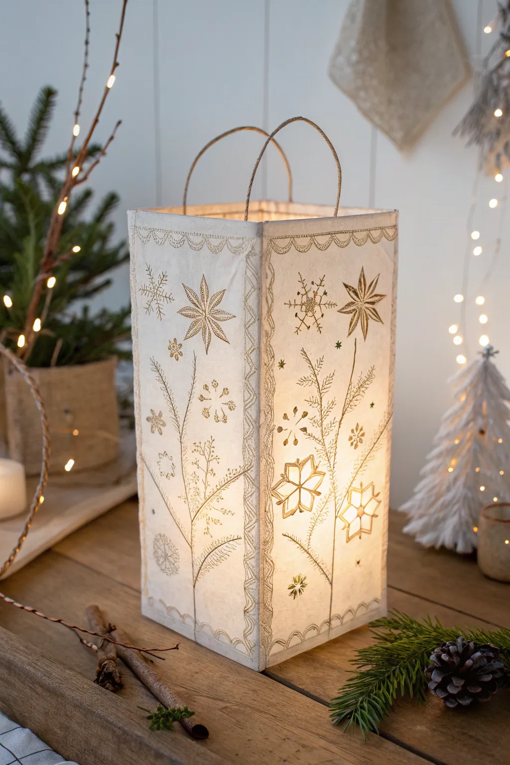 Illuminate your space with the enchanting glow of a Santa paper lantern, where simplicity meets festive charm.