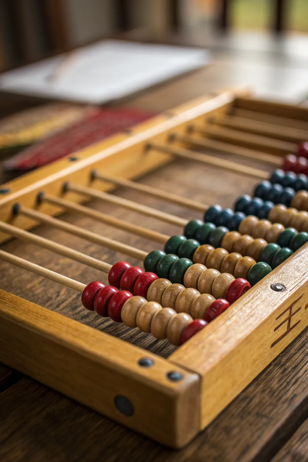 Track your progress in style with this bamboo and bead scoreboard - a tactile delight!
