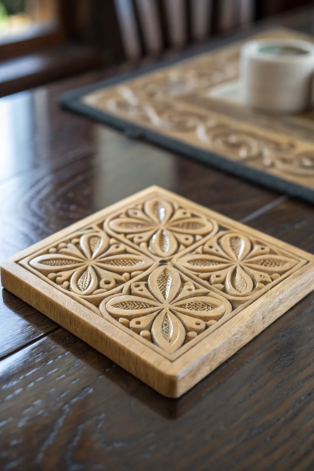Elevate your dining experience with handcrafted wooden coasters.