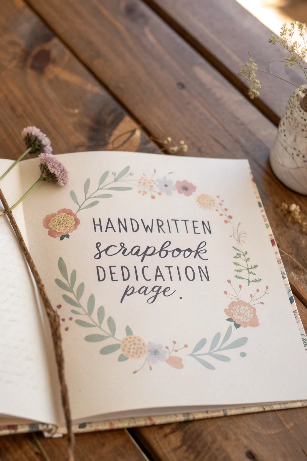 Capture the love and gratitude with a heartfelt dedication page in your wedding scrapbook.