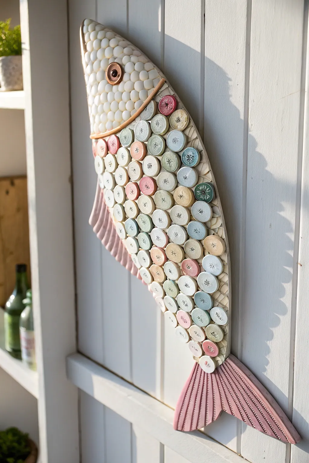 Transforming bottle caps into art: meet our charming upcycled fish!
