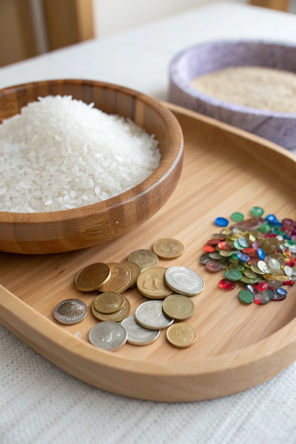Embark on a magical pirate treasure hunt with this charming sensory bin. Perfect for little adventurers!