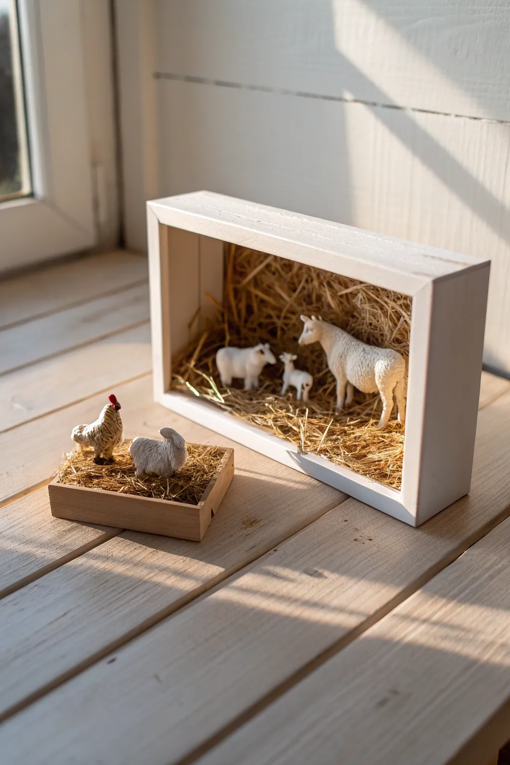 Step back to simpler times with this charming miniature farm life shadow box – a perfect blend of nostalgia and natural beauty.