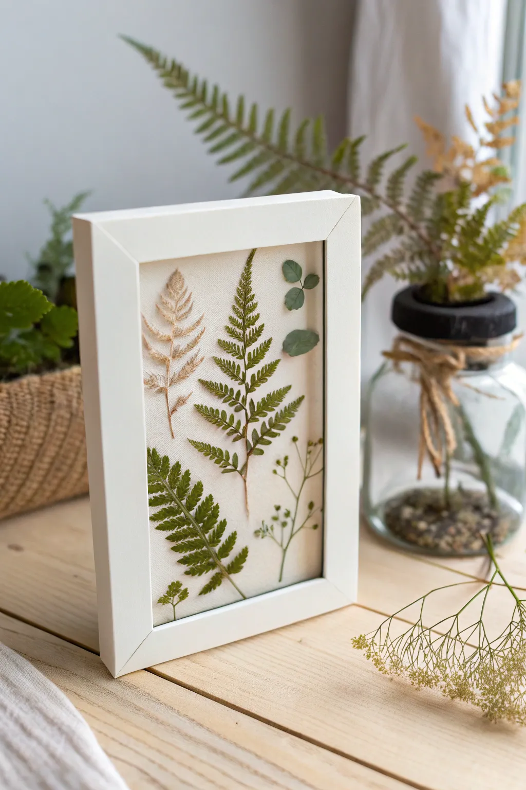 Embrace nature's elegance with this botanical shaker card, where simplicity meets natural beauty.