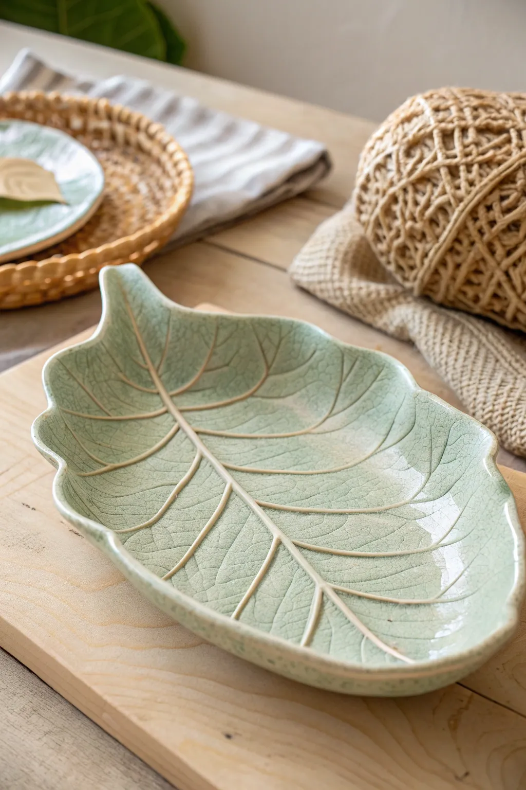 Embrace the beauty of simplicity with this handcrafted leaf-shaped dish, perfect for bringing a touch of nature into your home decor.