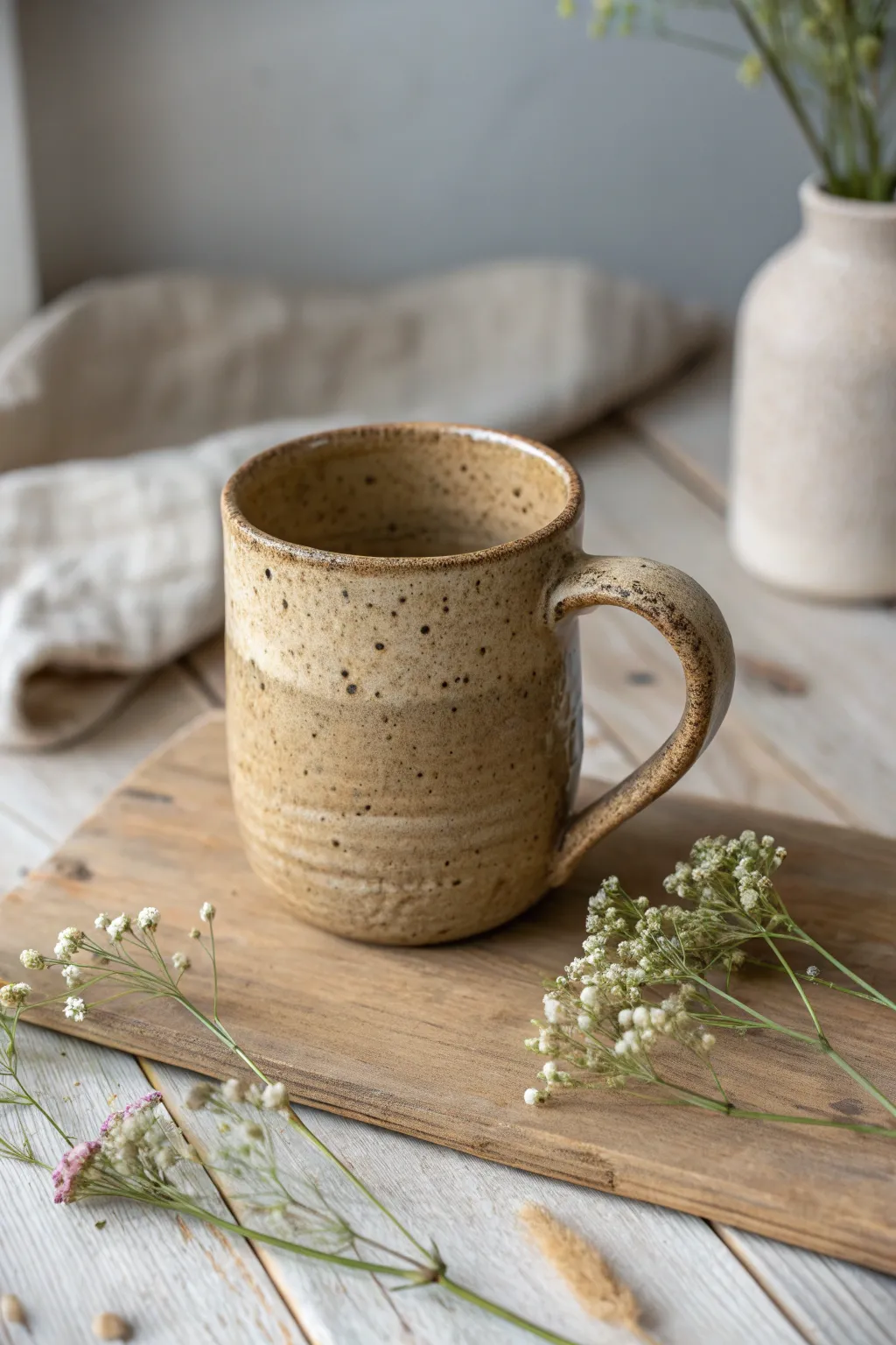 Embrace the beauty of imperfection with this rustic slab mug, where craftsmanship meets natural charm.