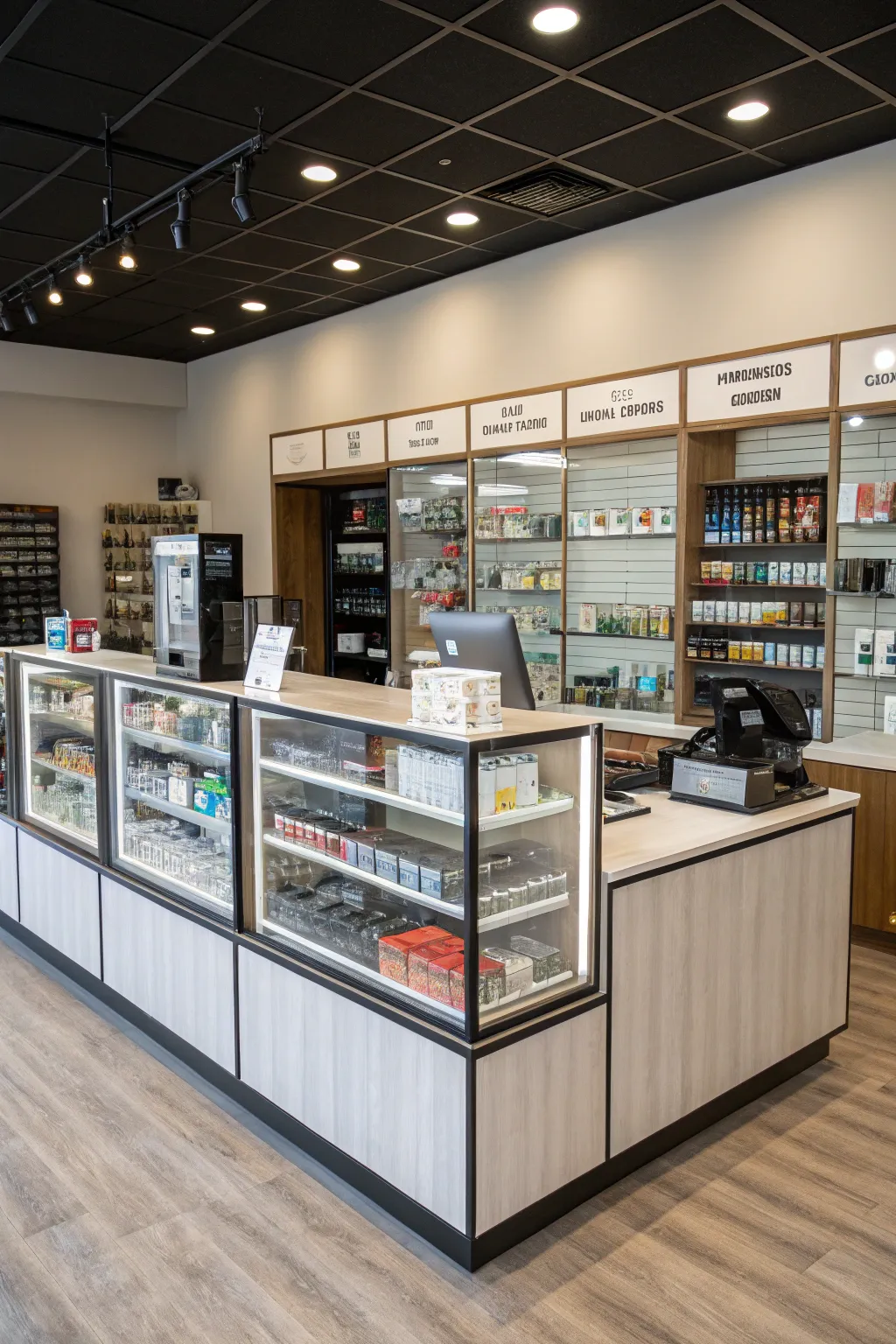 Flexible displays keep the shop dynamic and adaptable.